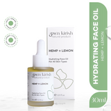 Gewn Kirish Hemp + Lemon Hydrating Face Oil with dropper and packaging on a white background