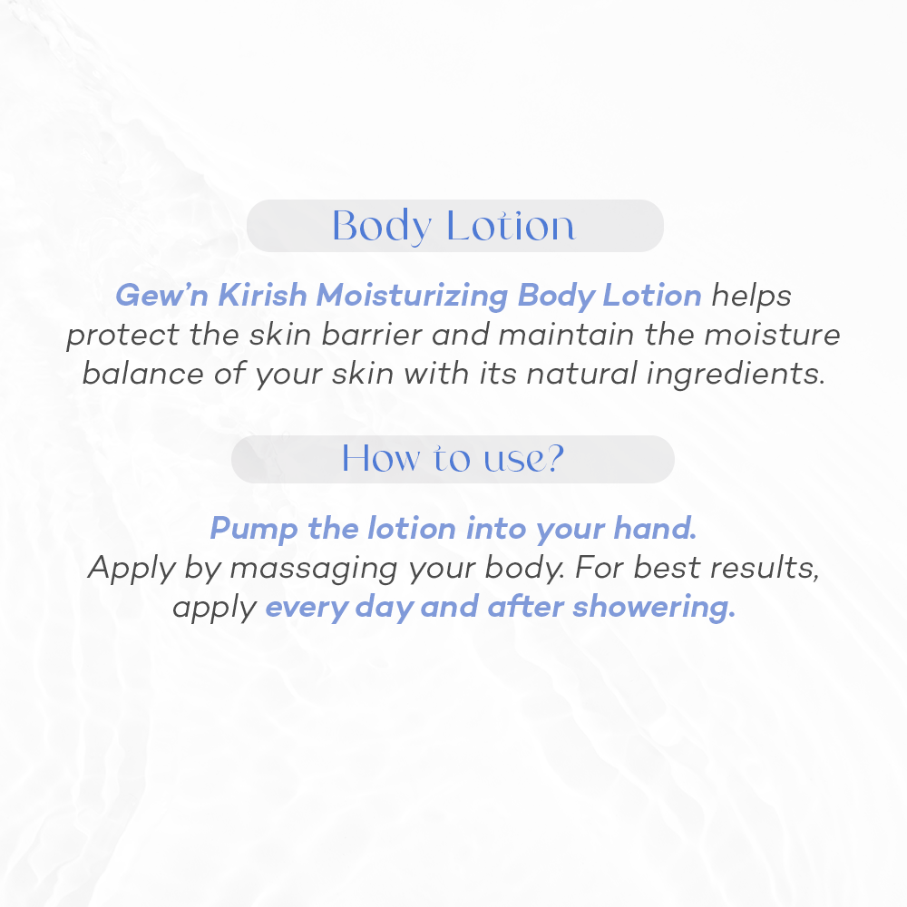 Gew'n Kirish Moisturizing Body Lotion - Daily Moisture for All Skin Types, Natural Ingredients, Skin Barrier Protection, 7.5 fl oz - My Store