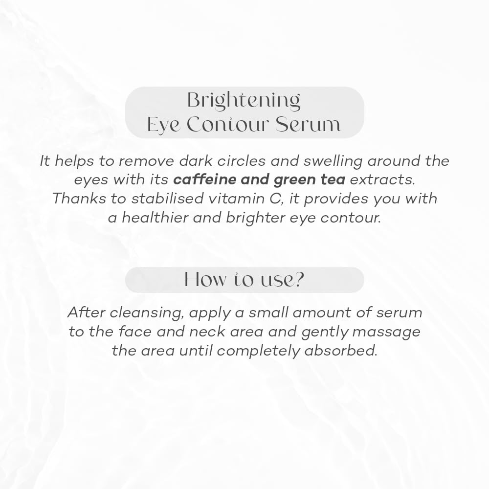 Gew'n Kirish Dark Circles Under Eye Treatment – Fine Lines Natural Caffeine Green Tea Vitamin C Brightening Eye Contour Serum (1.01 fl oz)