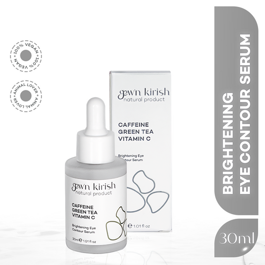 Gew'n Kirish Dark Circles Under Eye Treatment –  Fine Lines Natural Caffeine Green Tea Vitamin C Brightening Eye Contour Serum (1.01 fl oz)