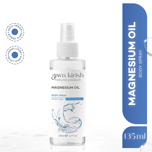 Gew'n Kirish Magnesium Oil Body Spray - 135ml Pure Magnesium Chloride for Joint Health Sleep Muscle Health Calming Fragrance-Free
