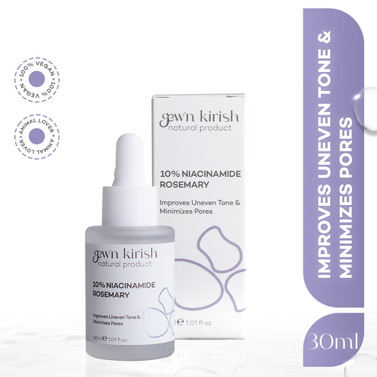 Gew'n Kirish 10% Niacinamide + Rosemary Pore Minimizing Serum - Natural Formula for Brightening, Reducing Uneven Tone & Minimizing Pores
