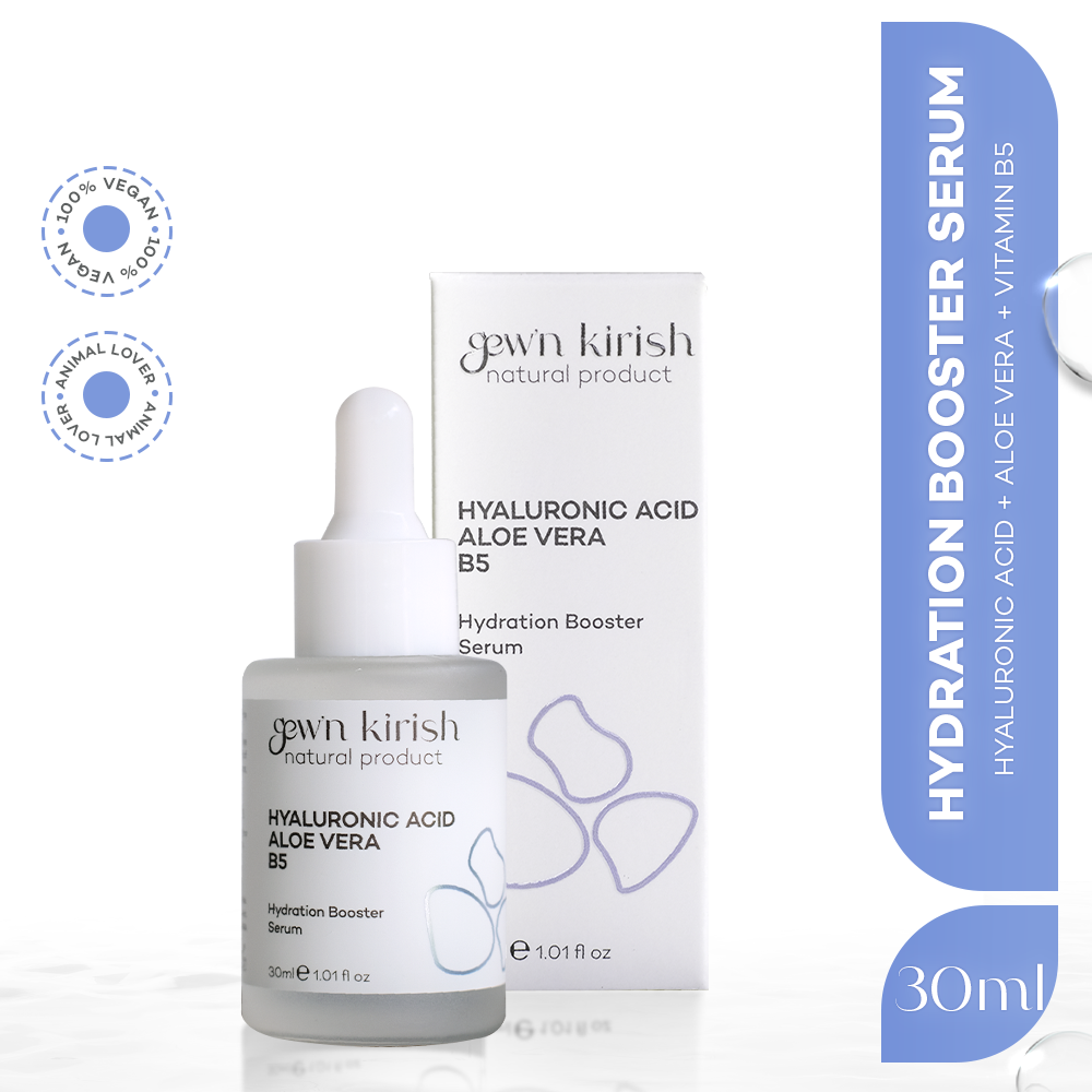 Gew’n Kirish Hyaluronic Acid + Aloe Vera + Vitamin B5 Hydration Booster Serum - Deep Moisture, Skin Soothing, 30 ml (1.01 fl oz)