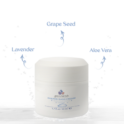 Gew'n Kirish Diaper Rash Cream with Lavender & Grape Seed Extract Zinc Oxide Protection 100% Natural Hypoallergenic Soothes 50ml