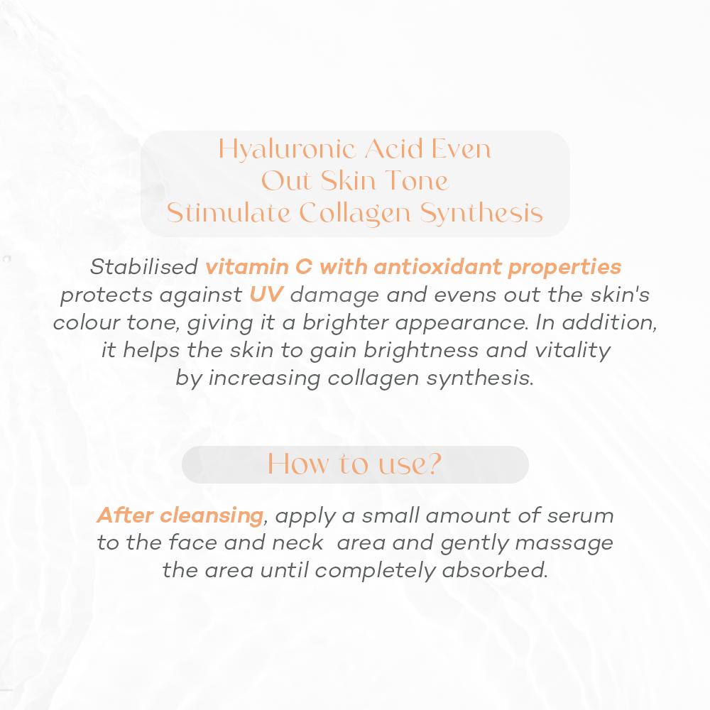 Gew'n Kirish Vitamin C Serum - Brightening & Antioxidant Boost with 3-O-Ethyl Ascorbic Acid, Panthenol & Sodium Hyaluronate for Radiant Skin 30ml