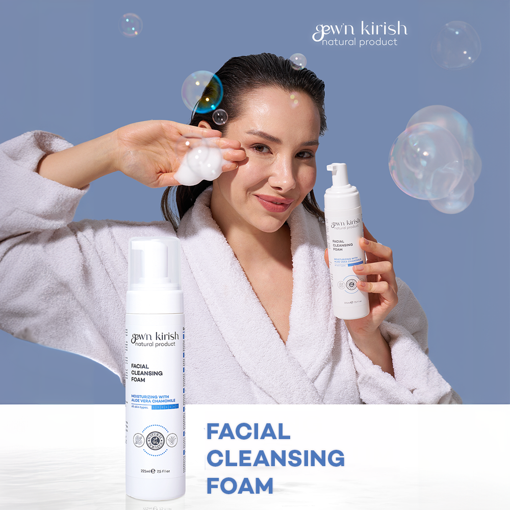 Gew’n Kirish Facial Cleansing Foam — Gentle Hydrating Cleanser for All Skin Types (7.5 fl oz)