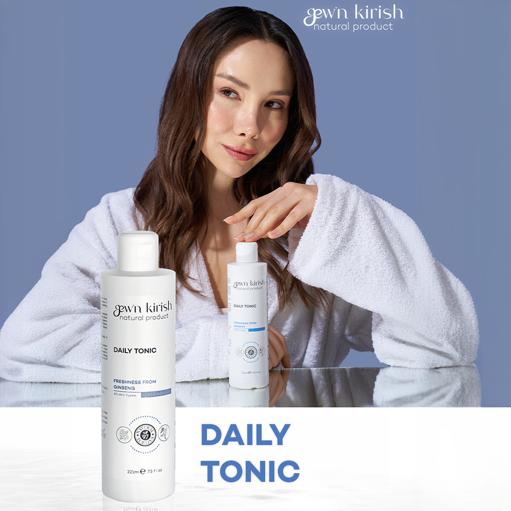 Gew'n Kirish Daily Tonic - Purifying Moisturizing Sebum Balancing 7.5 fl oz - Gentle Plant Formula with Ginseng Aloe Vera Chamomile for All Skin Types