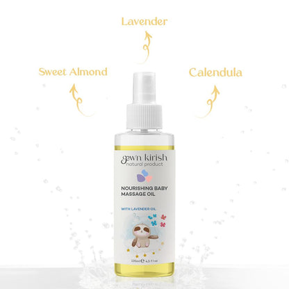 Gew'n Kirish Baby Massage Oil - Nourishing Blend with Calendula & Almond 135ml - Vegan & Natural Product 100% Natural for Gentle Baby Care - My Store