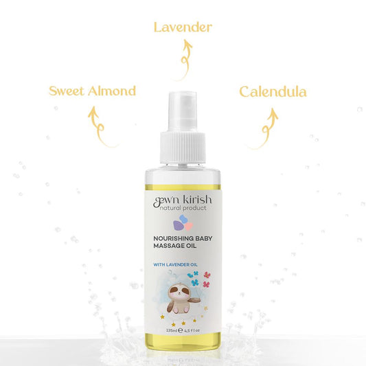 Gew'n Kirish Baby Massage Oil - Nourishing Blend with Calendula & Almond 135ml - Vegan & Natural Product 100% Natural for Gentle Baby Care - My Store