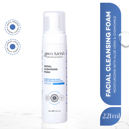 Gew’n Kirish Facial Cleansing Foam pump bottle — gentle hydrating foaming cleanser for all skin types

Gewnkirish Facial Cleansing Foam, Natural, Vegan, Clean Beauty, Animal Friendly, Cruelty Free, background