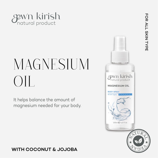 Gew'n Kirish Magnesium Oil Body Spray - 135ml Pure Magnesium Chloride for Joint Health Sleep Muscle Health Calming Fragrance-Free Moisturizing Soothing Cosmetic - My Store