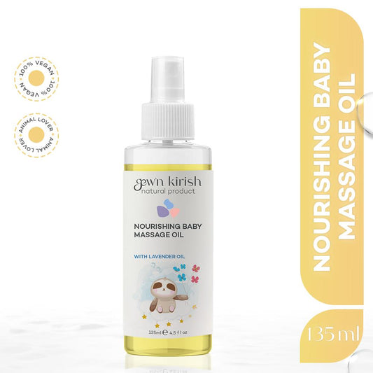 Gew'n Kirish Baby Massage Oil - Nourishing Blend with Calendula & Almond 135ml - Vegan & Natural Product 100% Natural for Gentle Baby Care - My Store