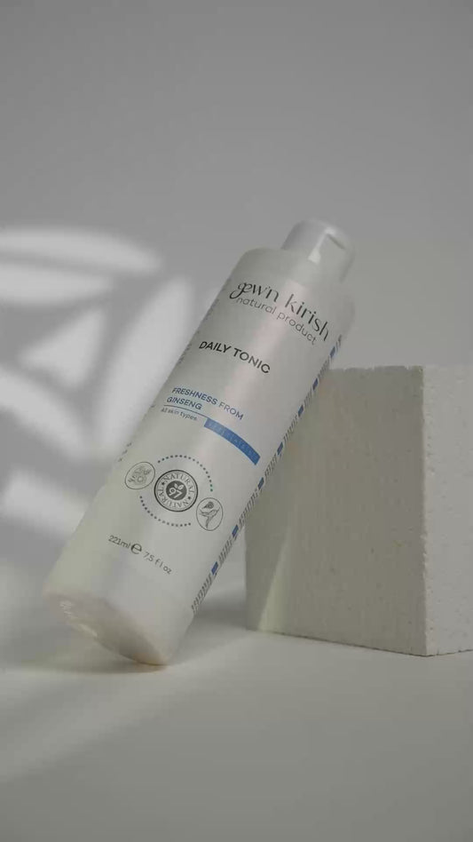 Gew'n Kirish Daily Tonic - Purifying Moisturizing Sebum Balancing 7.5 fl oz - Gentle Plant Formula with Ginseng Aloe Vera Chamomile for All Skin Types