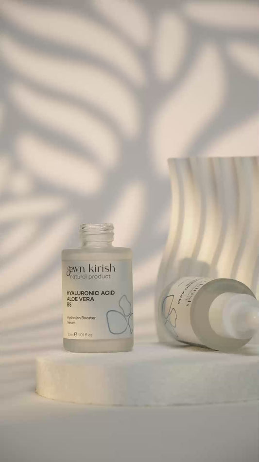 Gew’n Kirish Hyaluronic Acid + Aloe Vera + Vitamin B5 Hydration Booster Serum - Deep Moisture, Skin Soothing, 30 ml (1.01 fl oz)