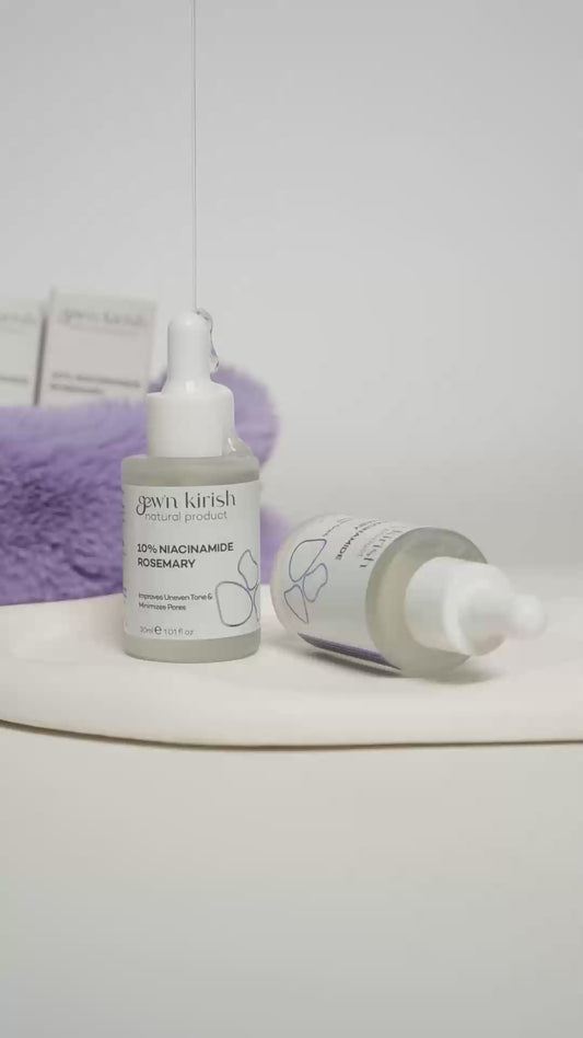 Gew'n Kirish 10% Niacinamide + Rosemary Pore Minimizing Serum - Natural Formula for Brightening, Reducing Uneven Tone & Minimizing Pores